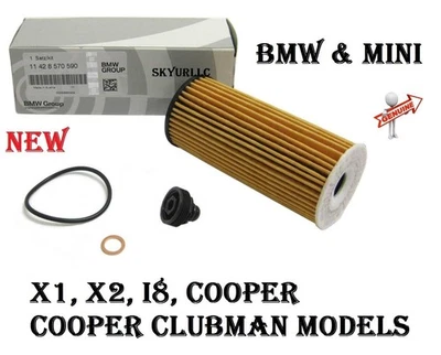 BMW Engine Oil Filter Kit For X1 X2 i8 Mini Cooper Clubman 11428570590*1 GENUINE - Image 1 of 4