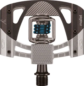 Crank Brothers 2016 Mallet 3 Clipless Pedals Raw/Black with Blue Spring & Cleats - Picture 1 of 1