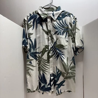 Men’s HAGGAR Men’s XL Short Sleeve Hawaiian Shirt 100% Cotton Button Up Shirt - Image 1 of 4