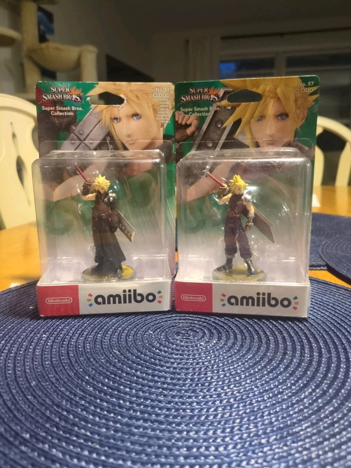 Conjunto de bonecos Amiibo Cloud Player 1 2 Super Smash Brothers NIntendo Switch FF VII - Imagem 1 de 4