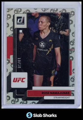 2023 PANINI DONRUSS UFC #197 ROSE NAMAJUNAS HOLO 30TH ANNIVERSARY /30 - Изображение 1 из 4