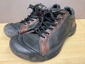 Keen Briggs Brown Black Leather Casual Hiking Trail Sneaker Shoes Mens Size 9.5 - Picture 1 of 16