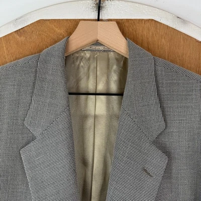 Lubiam Sport Coat Mens 42L Tan Check 2 Button Wool Blazer Made in Italy Jacket - Image 1 of 4