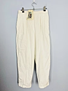 Vtg Jimmy Z White Cotton Pants Size 7 80s Skate Surf USA Cali. Adjustable NOS - Foto 1 di 17