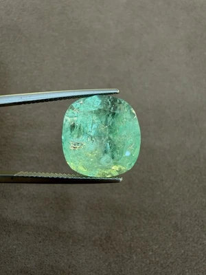 Cojín - 13,01 cts Majestuoso Cojín Esmeralda, verde exuberante, corte magistralmente Foto 1 de 4