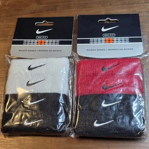 Vtg 2005 Nike Dri-Fit Biceps Bands 2 Pack Set White/Black & Red/Black NOS Sealed - Picture 1 of 8