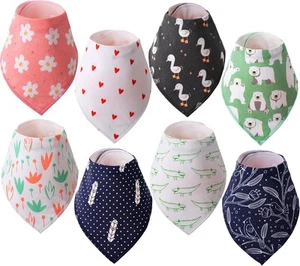 Mr. Pen- 8 Pack Baby Bibs - Drool, Bandana for Toddler Boys & Girls - Picture 1 of 9