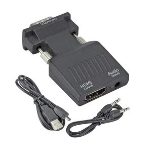 VGA M to HDMI F Adapter with Audio Male VGA to Female HDMI Converter PC to HDTV - Picture 1 of 11