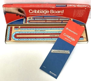 Vtg Cribbage Board Pressman Sure-Lane 13" Instructions 6 Plastic Pegs 1983 - Picture 1 of 6