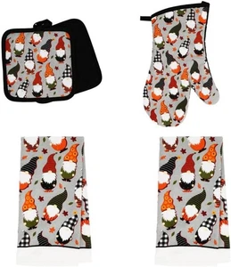 Halloween Gnomes Kitchen Linen Oven Mitt, Towel, Pot Holders ~ Choice - Picture 1 of 4