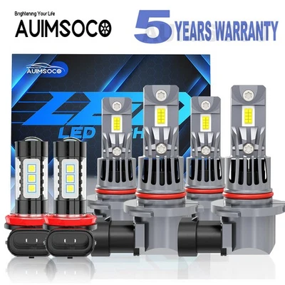 For Hyundai Santa Fe 2019-2020 6x LED Headlight Fog Light Bulbs Clear Cool White - Image 1 of 4
