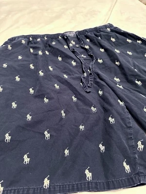 Polo Ralph Lauren Shorts Mens M All Over Pony Print Blue Lounge Wear Pull On - Image 1 of 4