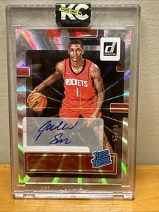 Baloncesto Donruss 2022-23 Jabari Smith Jr. Cuadro holográfico automático de novato con clasificación 57/99 - Imagen 1 de 13