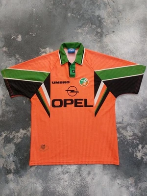 Camisa de futebol vintage Irlanda 1997/98 umbro Away FAI opel - Imagem 1 de 4