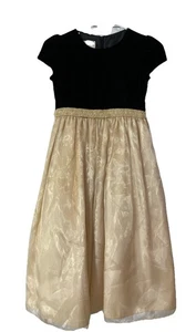 Vestido Cenicienta Negro Pana Corpiño Manga Corta Niñas Talla 10 - Imagen 1 de 4