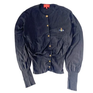 Cárdigan de algodón negro VIVIENNE WESTWOOD Orb Logo talla M - Imagen 1 de 13
