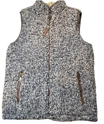 Chaleco TRUE GRIT Para Hombre Pequeño Azul Sherpa Bolsillos con Cremallera Completa Foto 1 de 4