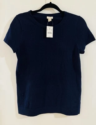 Camiseta Top Jcrew Tejida Azul Marino Oscuro Pequeña Foto 1 de 4
