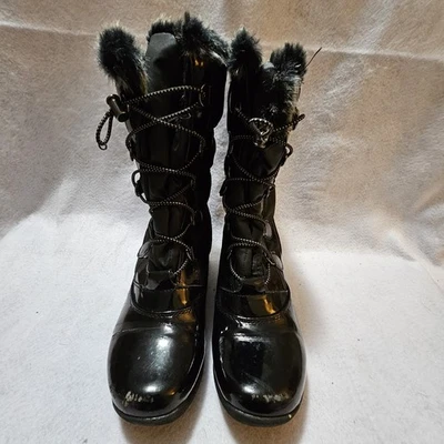 Botas con cordones Totes Lisa talla 7 para mujer negras superiores de nailon, piel sintética LEER Foto 1 de 4