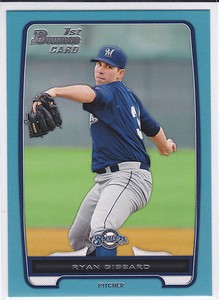 Ryan Gibbard Milwaukee 2012 Bowman Draft Blue Border