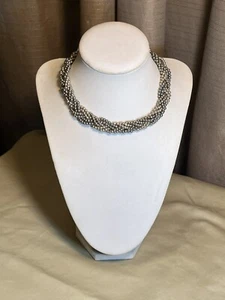 Vintage Silver Tone & 2 Tone Gray Faux Pearls Necklace - Bild 1 von 5