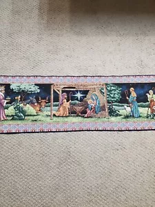 Manual Woodworkers & Weavers Table Tapestry Runner First Christmas - Picture 1 of 13