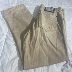 Akademiks Jeans Men's 38x34 Tan Beige Denim Straight Leg Vintage Y2K High Rise - Picture 1 of 13