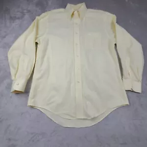 Lands End Long Sleeve Shirt Mens Size 15 1/2 - 33 Yellow Collared Buttoned Cuffs - Picture 1 of 14
