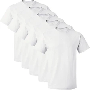 Fruit of the Loom Men's Essentials | 5-Pack Pure Comfort Crewneck Tees | M White - Picture 1 of 8