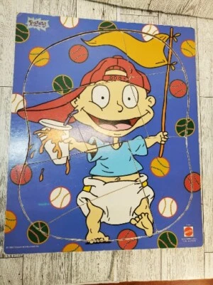 Vtg 1998 Rugrats 8pc Wood Puzzle Tommy Pickles Viacom #41737 Mattel - Image 1 of 4