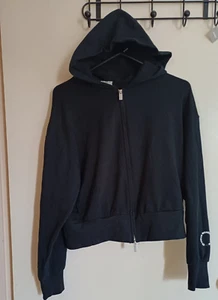 Bonds Black Long Sleeve Hoodie Open End Zipper Jacket Womens Size S - Picture 1 of 3
