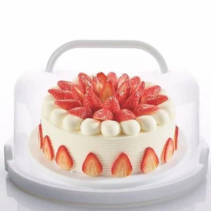 Large 10 Inch Cake Carrier Keeper Stand with Handles and Lids Container for - Picture 1 of 8