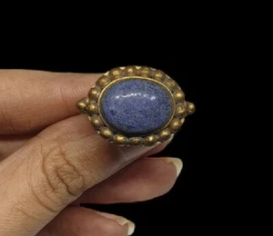 Antiker natürlicher alter ovaler Siegelring Lapislazuli Größe 7,75 USA Naher Osten Stamm - Bild 1 von 5