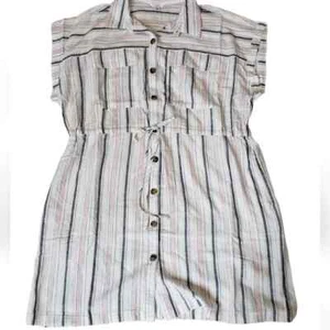 Time and Tru Linen Striped Shirt Dress NEW Size XXXL Womens - Picture 1 of 8