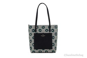 Kate Spade Daily Saffiano PVC Leather Herringbone Floral Shoulder Tote Handbag - Picture 1 of 8