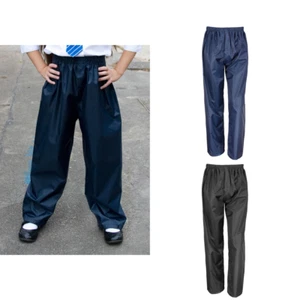 Result Core Junior Rain Trouser R226J-Childrens Waterproof Bottomwear Kids Pants - Picture 1 of 6