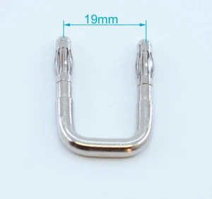 100pcs Silver Brass 2mm Dual Banana Plug Male Space 19mm U Shape Audio Adapter - Picture 1 of 5