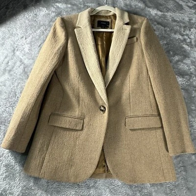 J. Blazer Crew Mujer 6 Beige Camel Alfie Traje Chaqueta Cuello en Contraste Oficina Foto 1 de 4