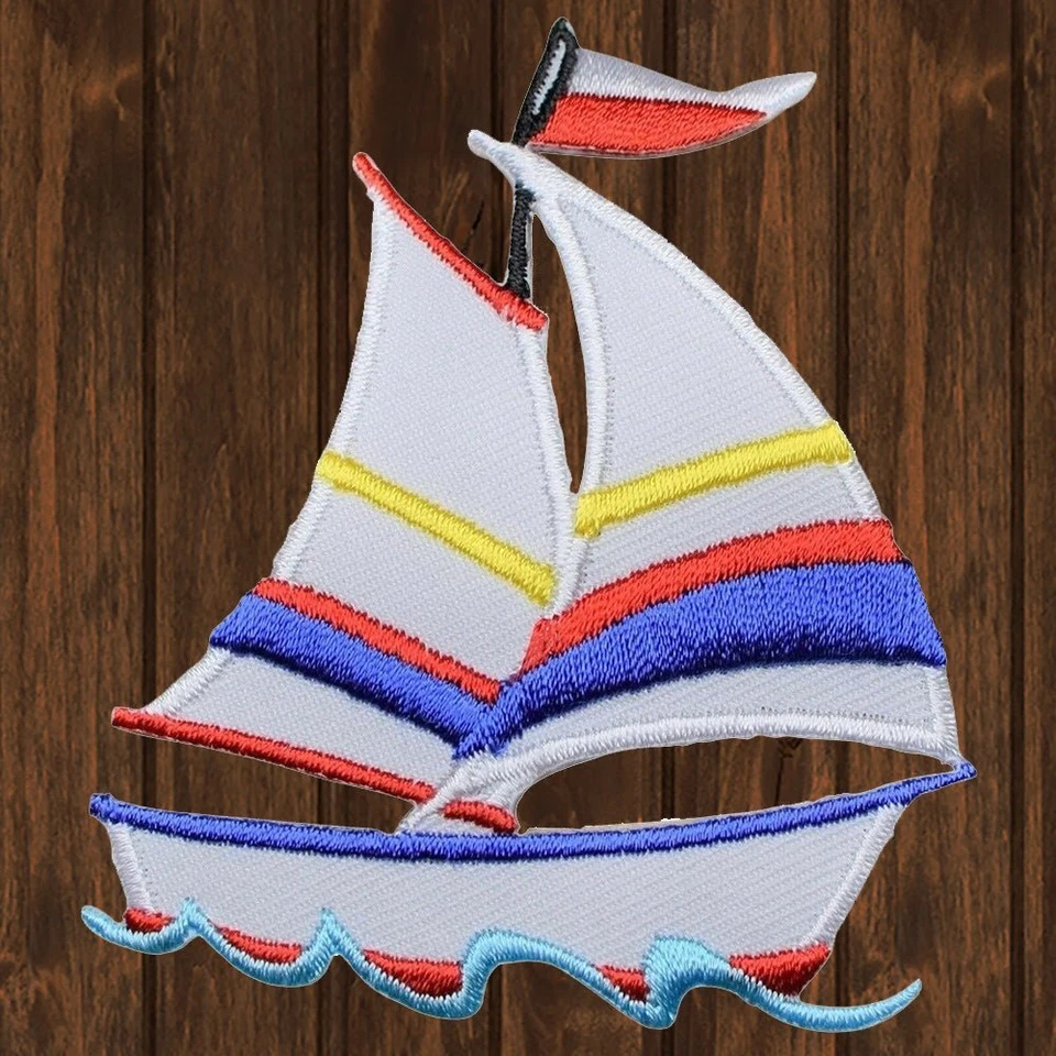 Sailboat Embroidered Patch — Iron On - Image 1 of 1