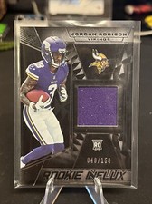 JORDAN ADDISON 2023 Panini Black Rookie Influx Jersey Relic Patch Card # 141/150