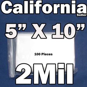100 Reclosable 5" x 10" Zip Bags Clear 2Mil Poly Plastic Lock able 12.5 x 25 cm - Picture 1 of 4