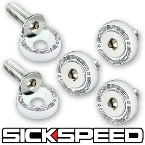 5 PC WHITE WASHER/BOLT FENDER/BUMPER ENGINE DRESS UP KIT CAR/TRUCK P3 - Picture 1 of 1