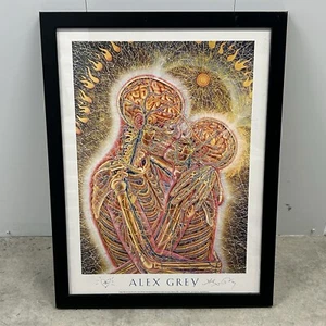 Framed Alex Grey Psychedelic Fine Art Print The Kiss Kissing DMT Art Signed Rare - Picture 1 of 14