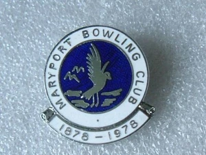 MARYPORT BOWLING CLUB 1878 - 1978 ENAMEL BADGE - Picture 1 of 2