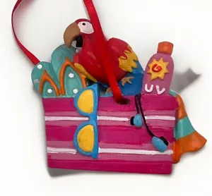 BORSA DA SPIAGGIA PAPPAGALLO ORNAMENTO NATALIZIO 3” VITA DA SPIAGGIA VACANZE NATALE - Foto 1 di 6