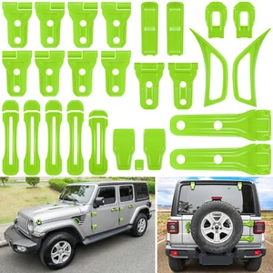 26PCS Green Full Set Exterior Decor Trim Kit For Jeep Wrangler JL JLU 2018-2022 - Picture 1 of 7