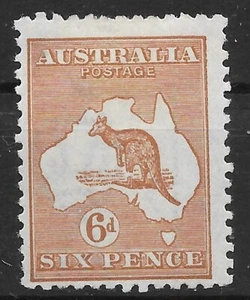 AUSTRALIA SG73a 1923 6d CASTAÑO CON PIERNA ROTA VAR MTD COMO NUEVO (p) - Imagen 1 de 1