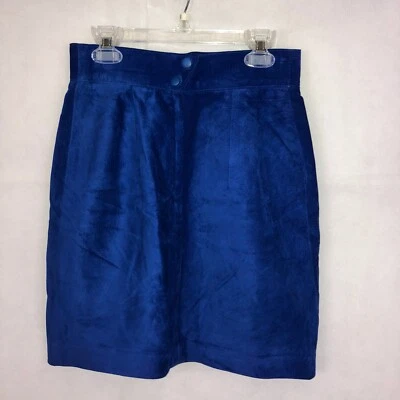 Danier Women's Blue Leather Suede Skirt Size 4 - Image 1 of 4