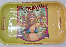 Rolling Tray Trinket Metal Medium 10.75" x 7" Raw Skater Girl