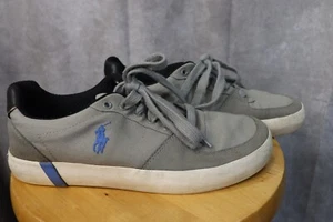 L14 Polo Ralph Lauren 0200001087 Bennie Men's 8D Gray/Blue Canvas Shoes Low Top - Picture 1 of 7